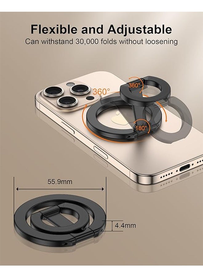 MagSafe Phone Grip Holder Dual-Sided Magnetic Finger Ring Adjustable Kickstand Loop for iPhone 17/16 Pro Max/15 Plus/14 Pro/13 Mini/12, Samsung, Magnet Phone Stand Grip Compatible with Mag Car Mounts - Image 2